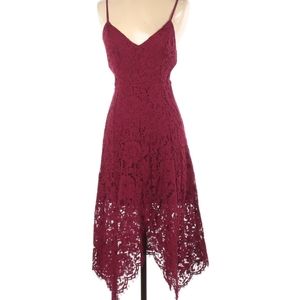Lulu's one wish red burgundy lace dress